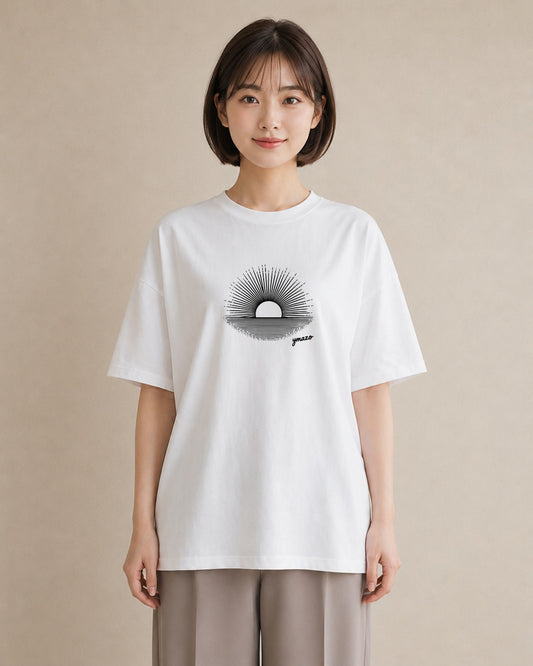 デザインTシャツ レディース 海 リゾート 夏 イラスト シック 母娘コーデ 自分用 白T