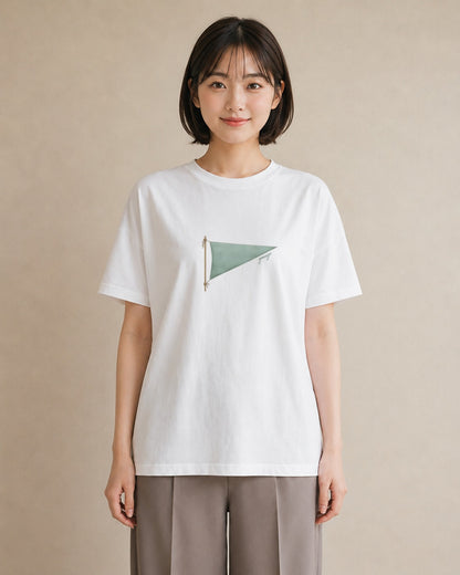 グラフィックTシャツ レディース 洗濯物 風 ナチュラル アンティーク イラスト ボタニカル 敬老の日 ホワイトデー 白T