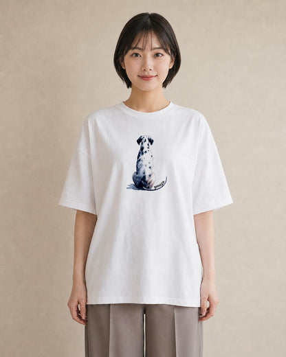 プリントTシャツ レディース ダルメシアン 犬 いぬ イラスト 抜け感 親子 20代 白T