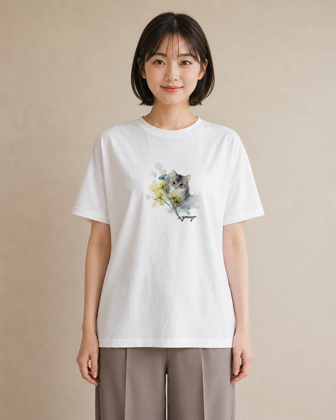 グラフィックTシャツ レディース 子猫 猫 ねこ イラスト 上品 ホワイトデー 春服 白T