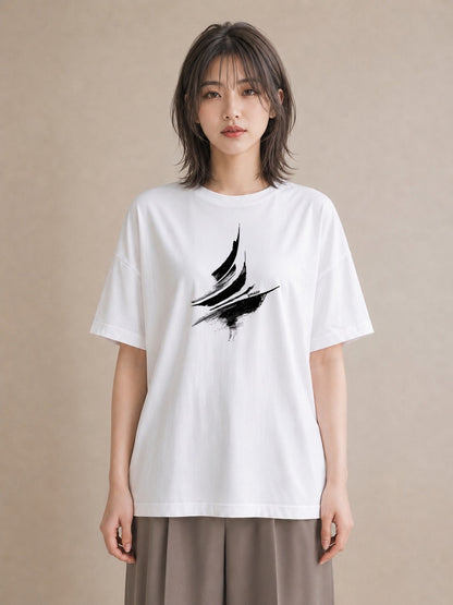 グラフィックTシャツ レディース 紙の船 水辺 ナチュラル アンティーク イラスト カジュアル 母の日 ビーチ 白T