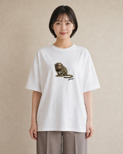 Tシャツ レディース ロボロフスキー ペット 動物 イラスト ヴィンテージ風 通勤 在宅 白T