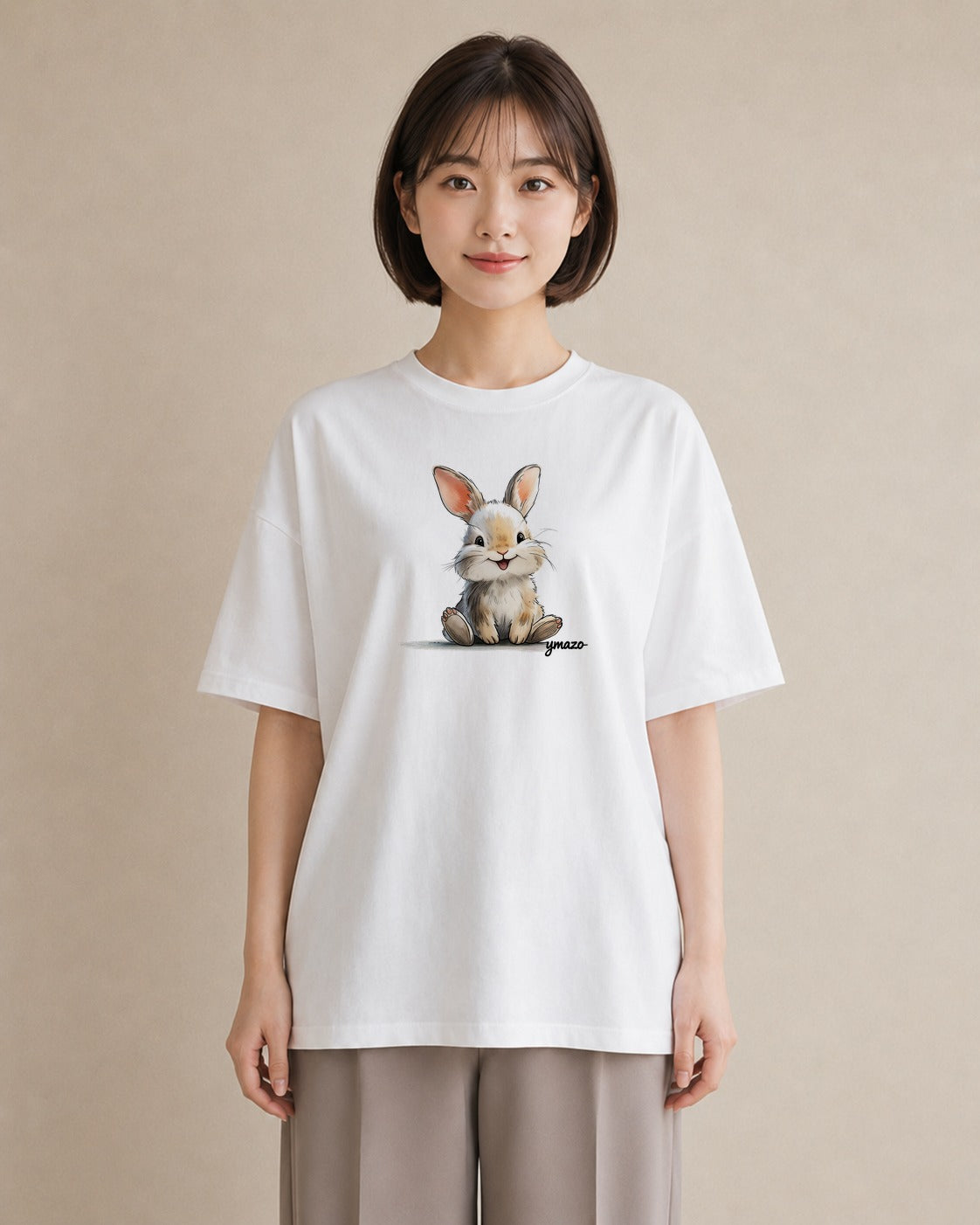 プリントTシャツ レディース ネザーランドドワーフ ペット 動物 イラスト モード 秋コーデ おしゃれギフト 白T