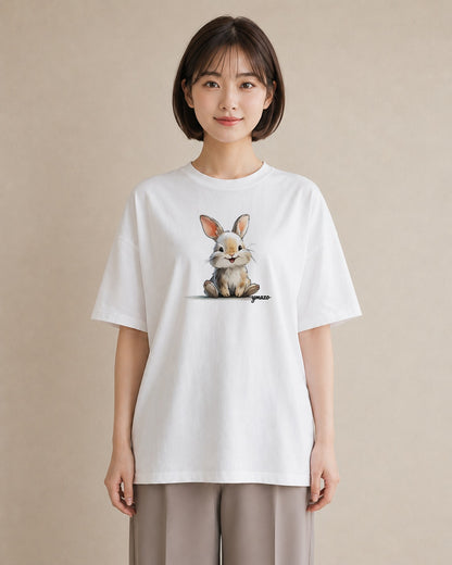 プリントTシャツ レディース ネザーランドドワーフ ペット 動物 イラスト モード 秋コーデ おしゃれギフト 白T