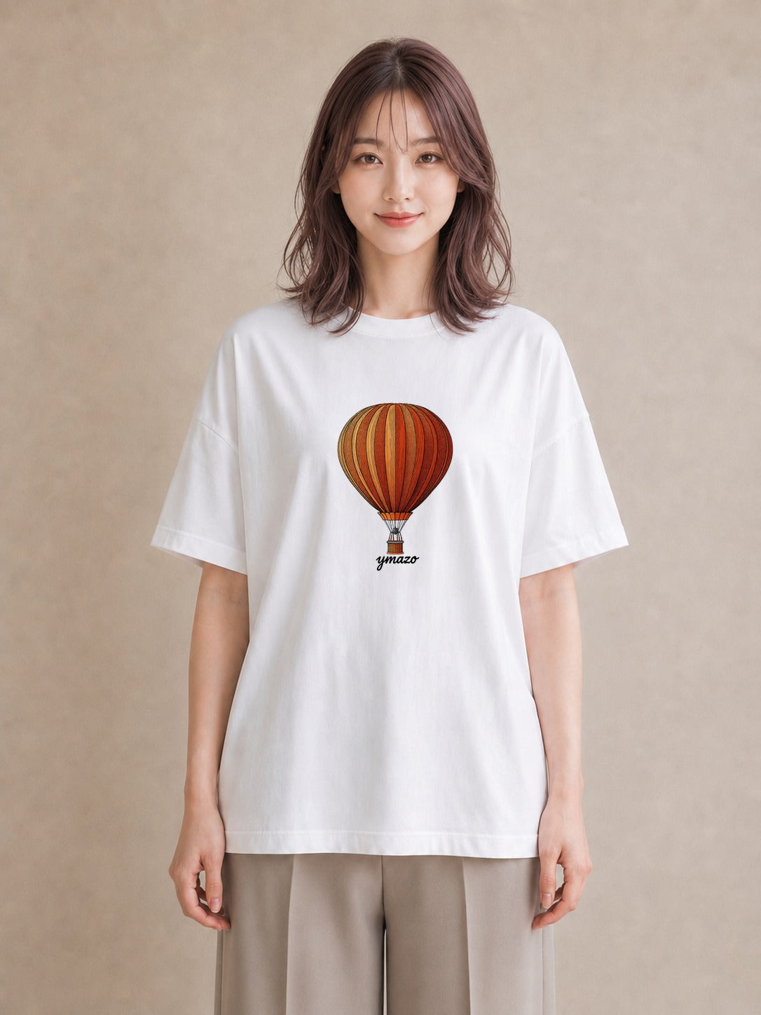 Tシャツ レディース 気球 星空 宇宙 イラスト 個性的 親子 20代 白T