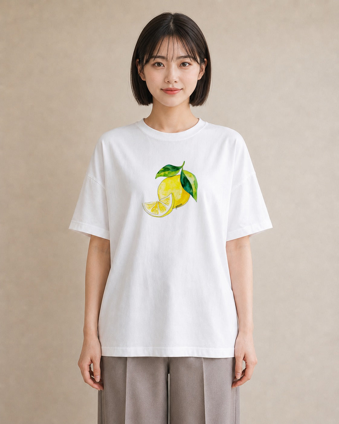 プリントTシャツ レディース パイナップル 食べ物 フード イラスト 休日コーデ ママ カフェ服 白T