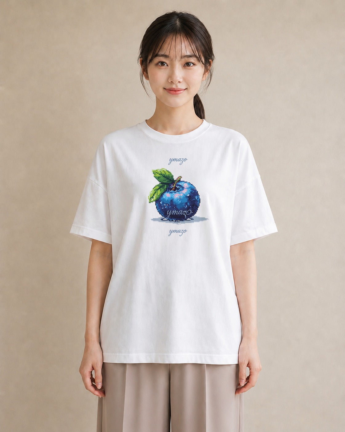 プリントTシャツ レディース ブルーベリー 食べ物 フード イラスト レトロ 女子会 お揃い 白T