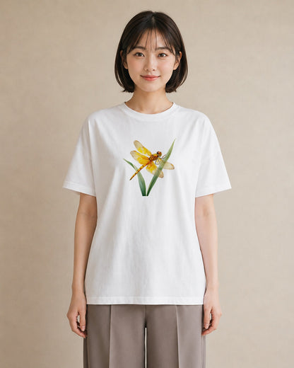 グラフィックTシャツ レディース ホタル 昆虫 虫 イラスト 通勤 在宅 白T