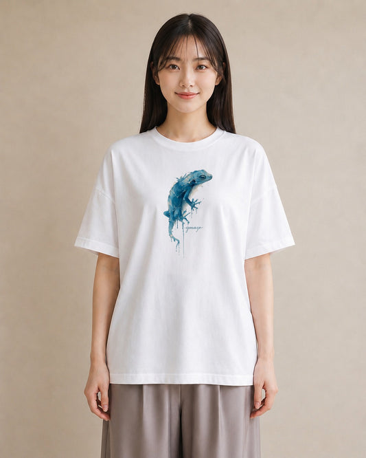 グラフィックTシャツ レディース レオパ ペット 動物 イラスト ミニマル 海 カフェ巡り 白T