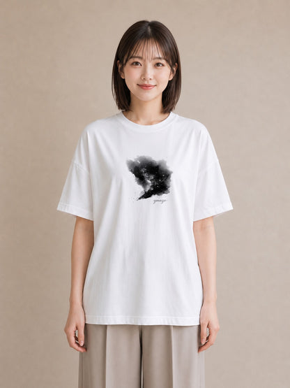 Tシャツ レディース 山羊座 星空 宇宙 イラスト ガーリー 旅行用 海 白T