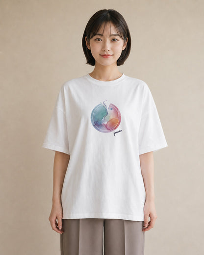 Tシャツ レディース オーロラ 星空 宇宙 イラスト 旅行コーデ ビーチ デイリーウェア 白T