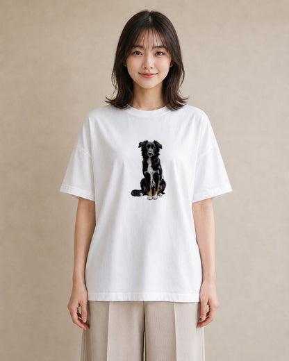プリントTシャツ レディース ミックス犬 犬 いぬ イラスト きれいめ ミセス 春コーデ 白T