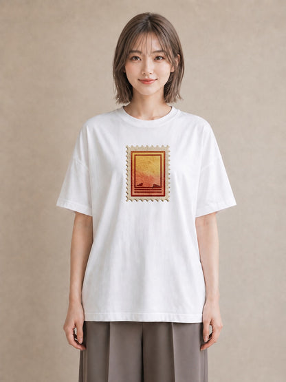 グラフィックTシャツ レディース 封蝋 手紙 アンティーク ナチュラル イラスト 可愛い 通学 誕生日プレゼント 白T