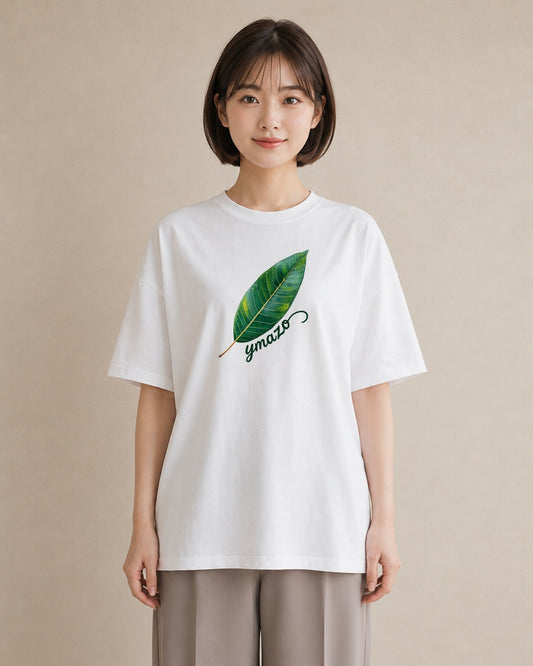 半袖Tシャツ レディース 葉っぱ 植物 ボタニカル イラスト モード 女子会 お揃い 白T