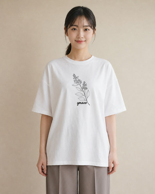グラフィックTシャツ レディース さくら 桜 桜の枝 イラスト ラフ 送別ギフト 通勤 白T