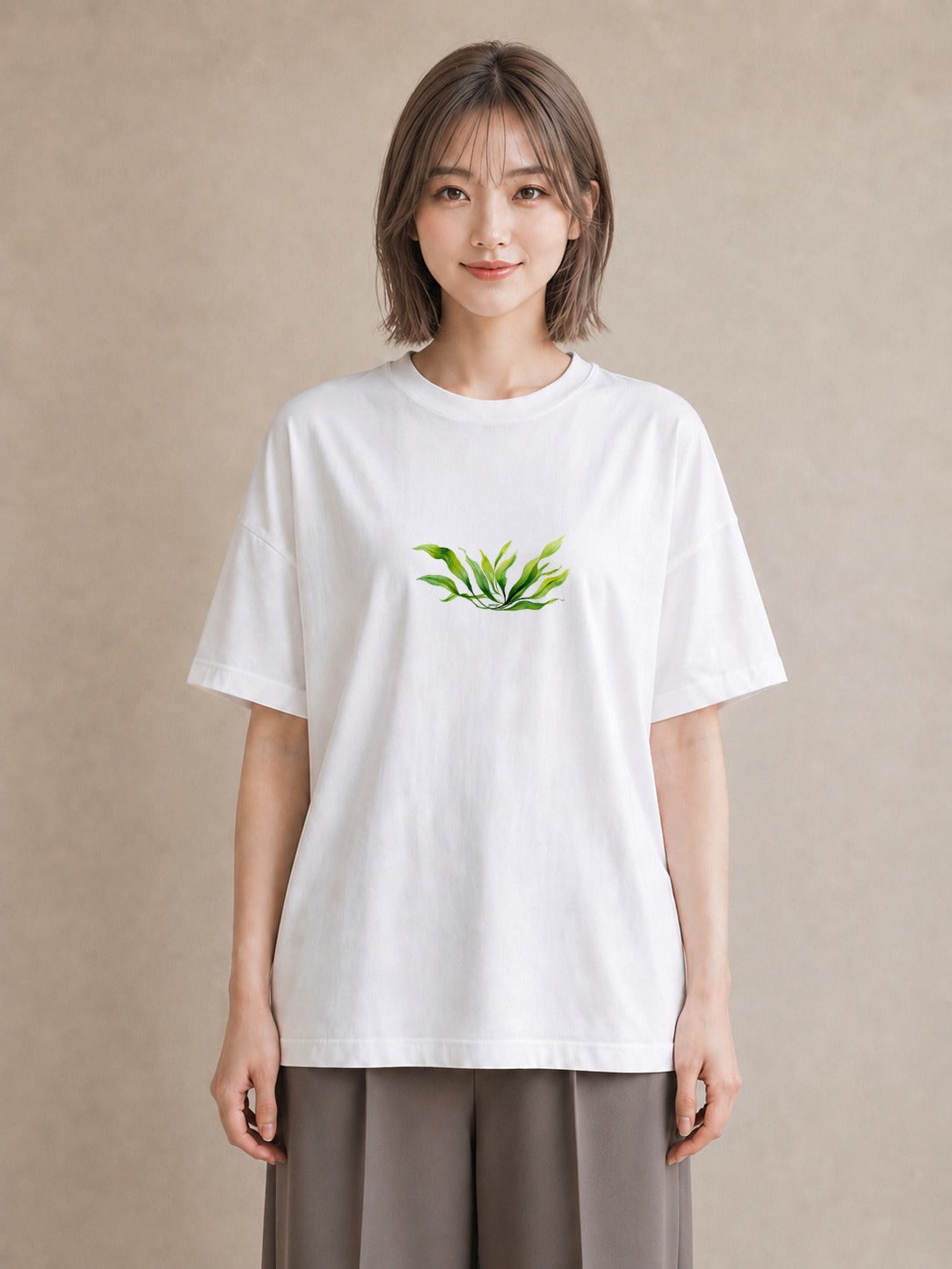 グラフィックTシャツ レディース ハーブ 植物 ボタニカル イラスト ユニーク 友達ギフト 部屋着 白T