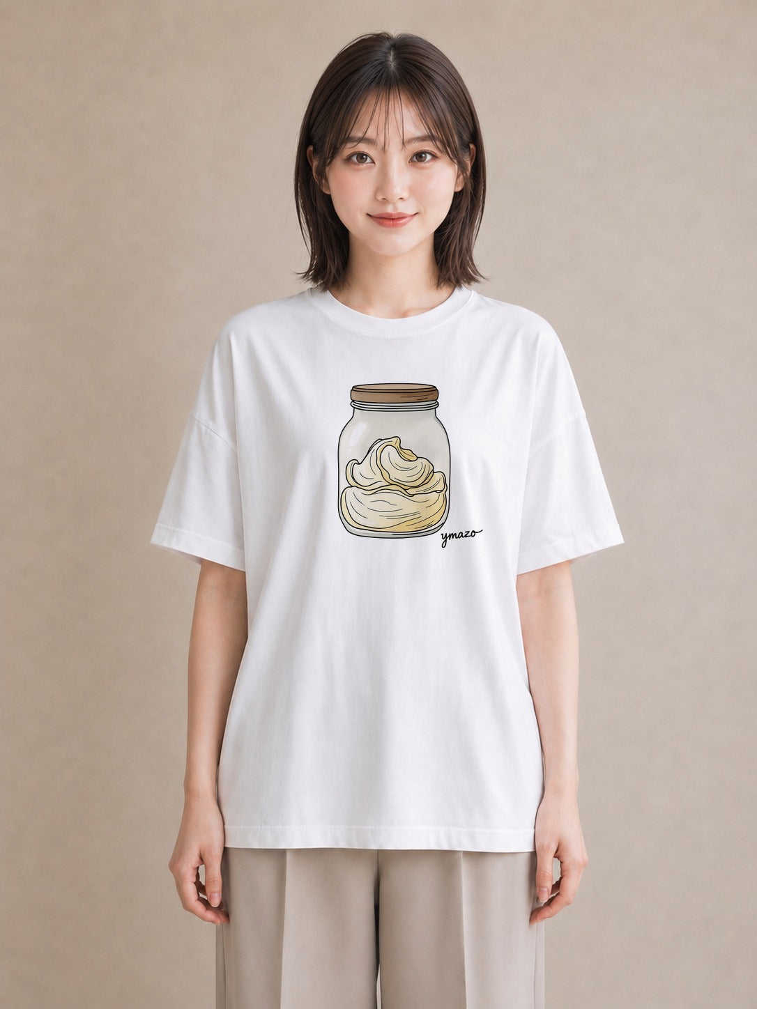 Tシャツ レディース あんみつ 食べ物 フード イラスト おしゃれギフト 社会人 白T