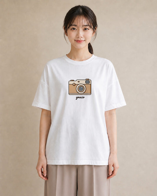 Tシャツ レディース カメラ フィルムカメラ レトロカメラ イラスト ゆるかわ 女性 旅行用 白T