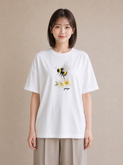 グラフィックTシャツ レディース ハニー 食べ物 フード イラスト 水彩風 女性 旅行用 白T