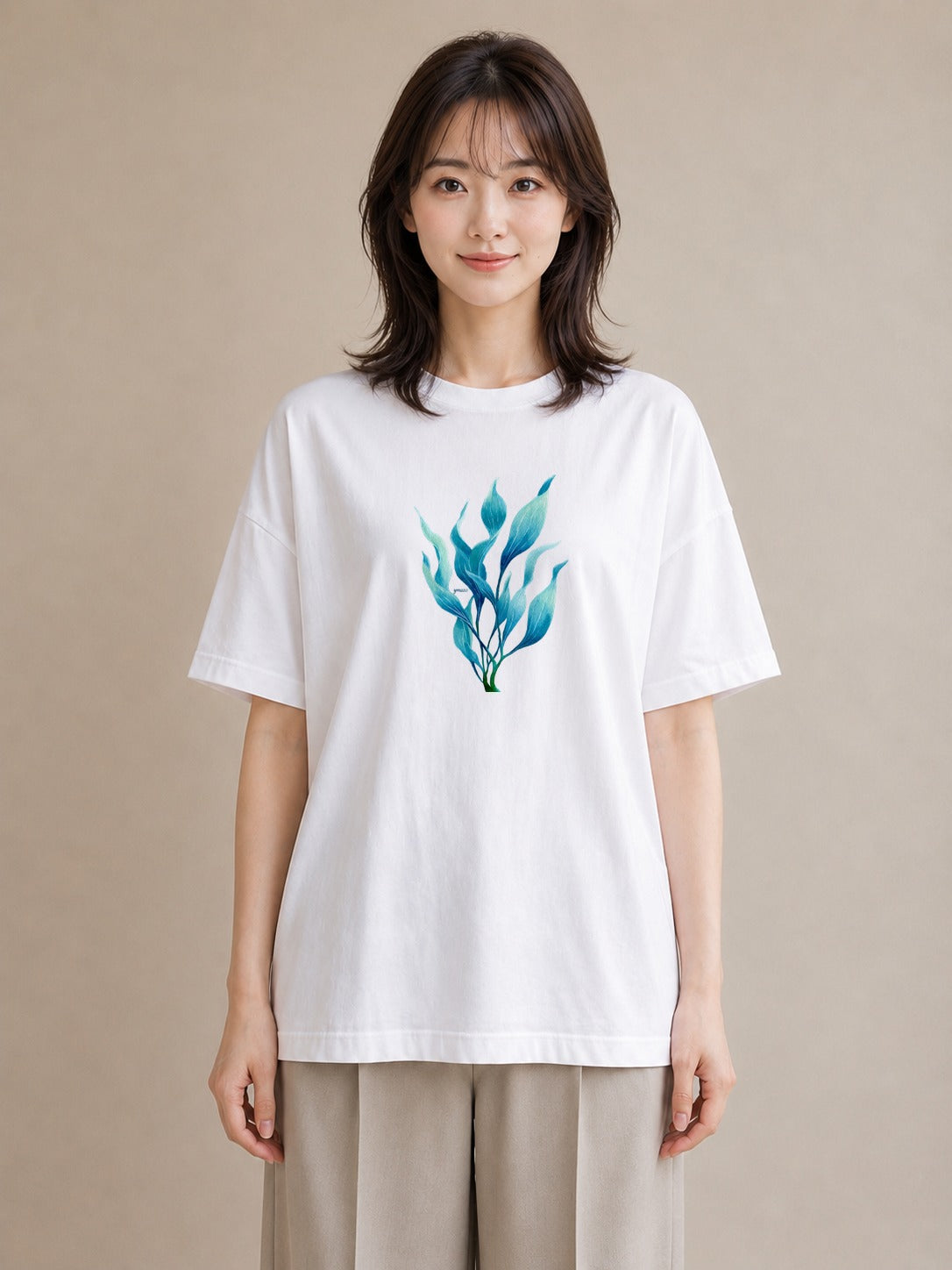 デザインTシャツ レディース すずらん 花 花柄 イラスト こなれ感 社会人 女性 白T