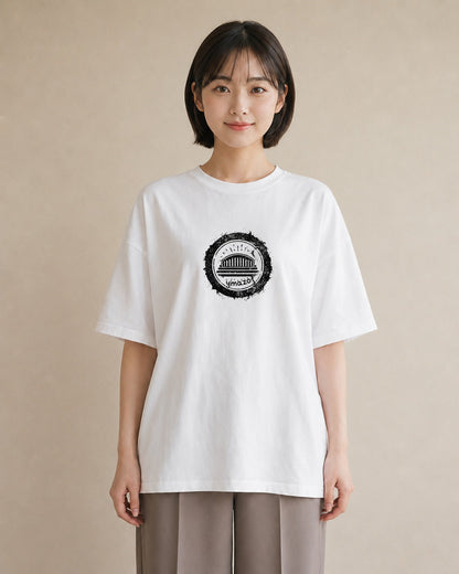 半袖Tシャツ レディース 旅 トラベル スタンプ イラスト 抜け感 おしゃれギフト 社会人 白T