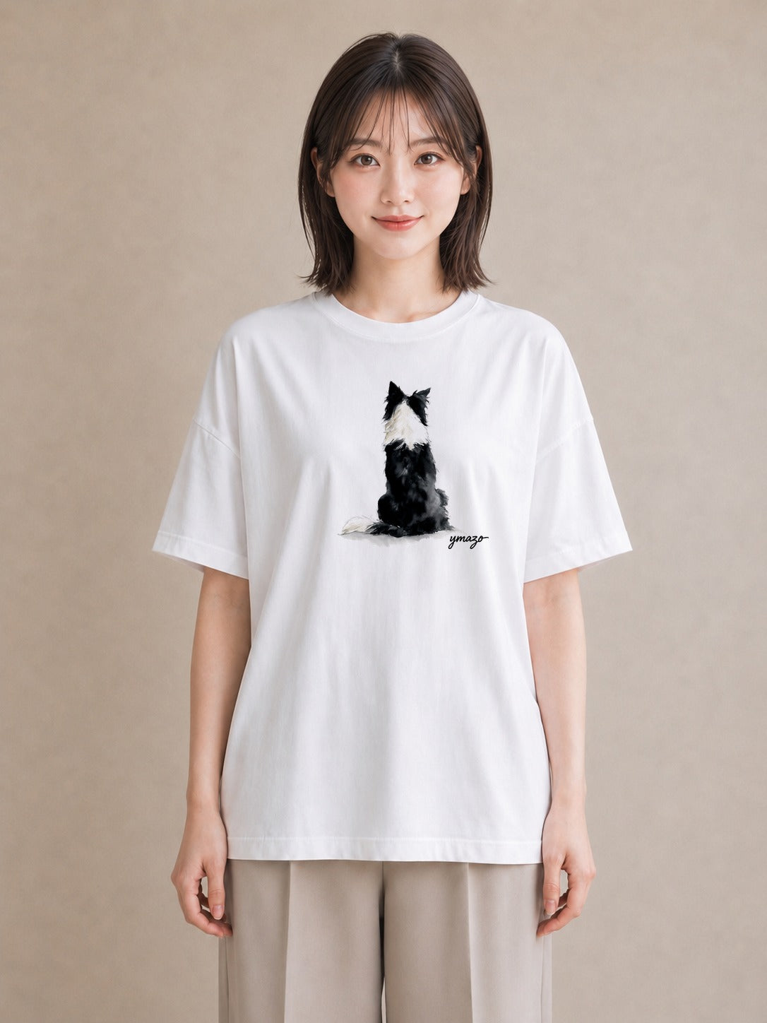 プリントTシャツ レディース 保護犬 犬 いぬ イラスト 手描き風 ビーチ デイリーウェア 白T