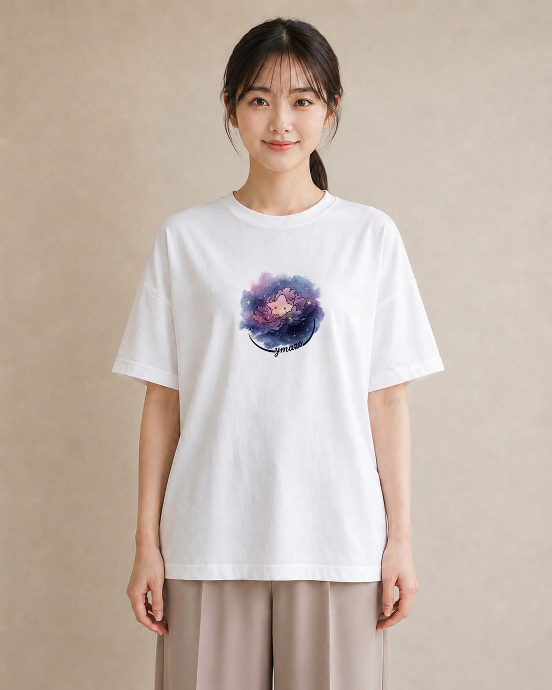 デザインTシャツ レディース 惑星 星空 宇宙 イラスト ガーリー 女性 旅行用 白T