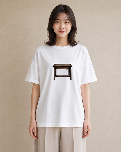 プリントTシャツ レディース 雨上がりのベンチ ベンチ ナチュラル アンティーク イラスト ゆるかわ 春コーデ 姉妹 白T