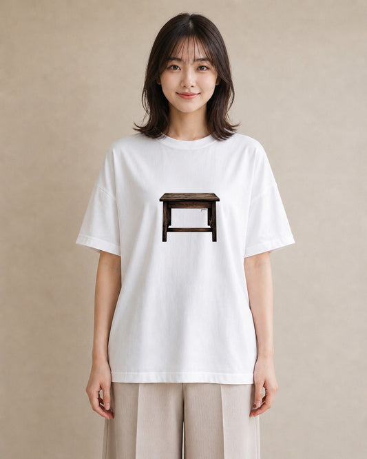 プリントTシャツ レディース 雨上がりのベンチ ベンチ ナチュラル アンティーク イラスト ゆるかわ 春コーデ 姉妹 白T