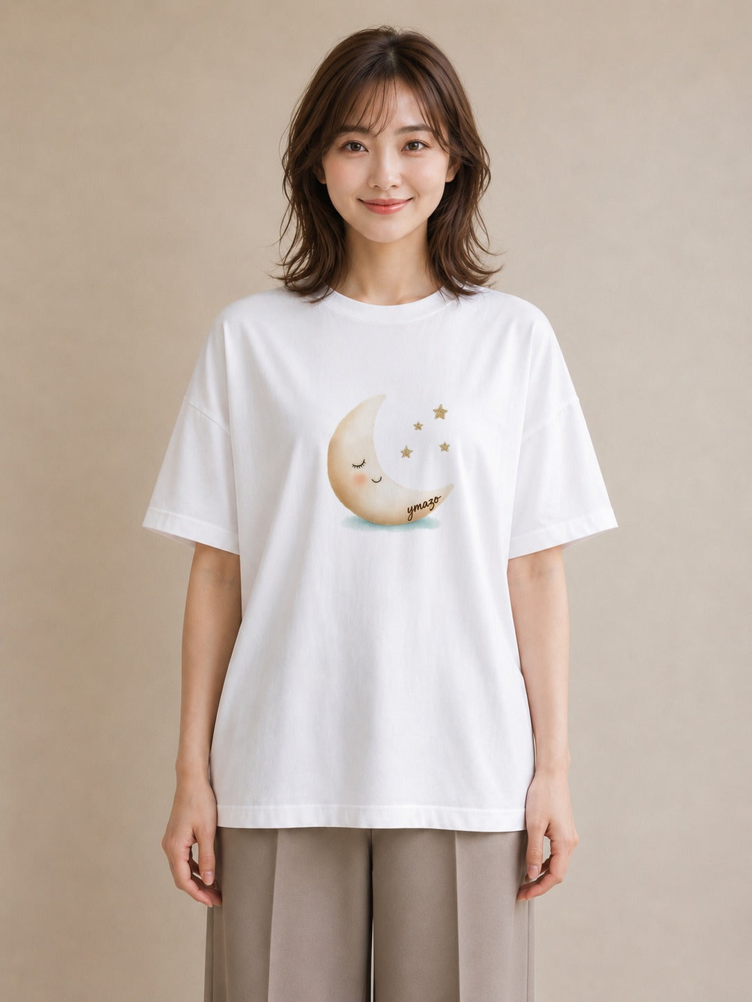 グラフィックTシャツ レディース 月 星空 宇宙 イラスト ヴィンテージ風 部屋着 女性向けギフト 白T