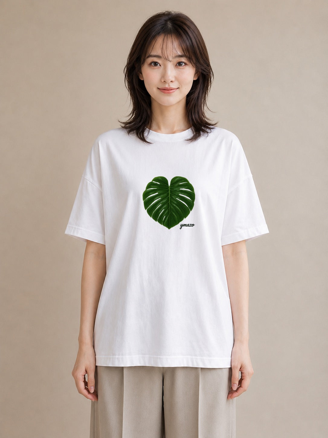 グラフィックTシャツ レディース モンステラ 植物 ボタニカル イラスト お洒落 お揃い 親子 白T