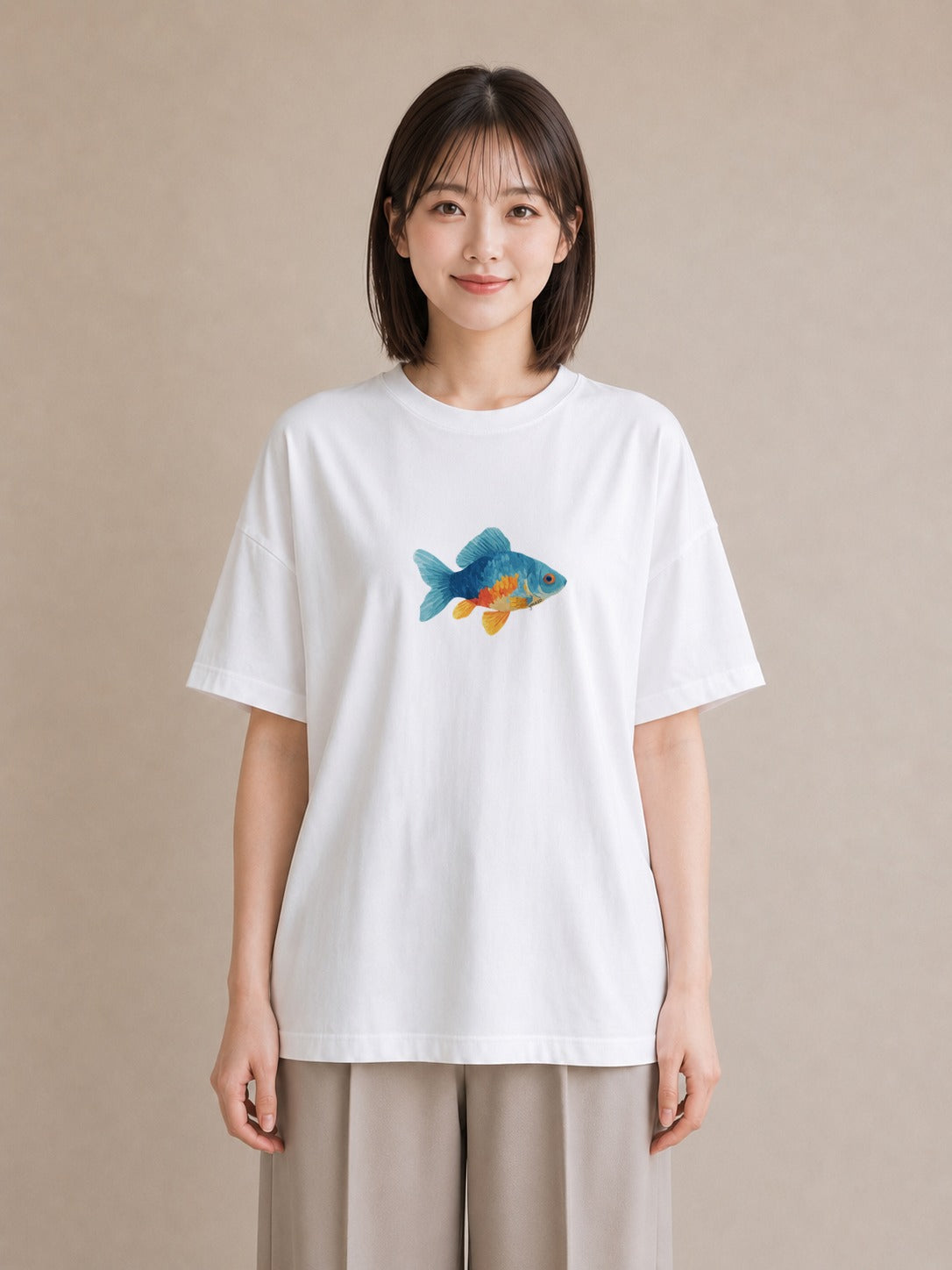 Tシャツ レディース カクレクマノミ 海の生き物 海 イラスト レトロ クリスマス 旅行 白T
