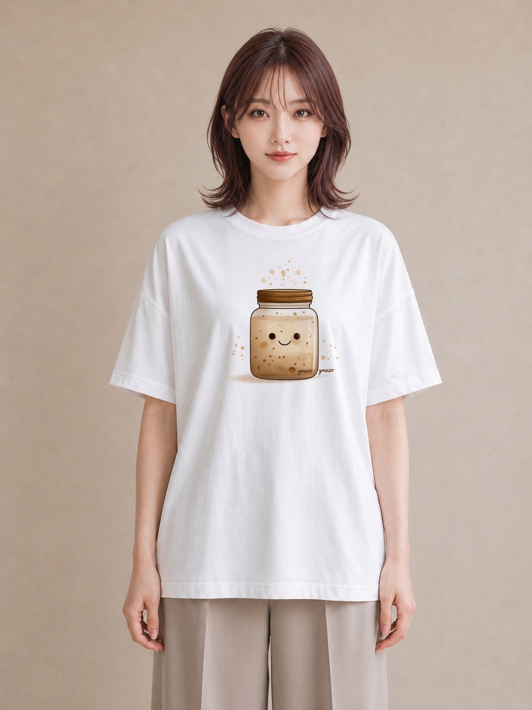 グラフィックTシャツ レディース ミルク 食べ物 フード イラスト ボタニカル 旅行用 海 白T