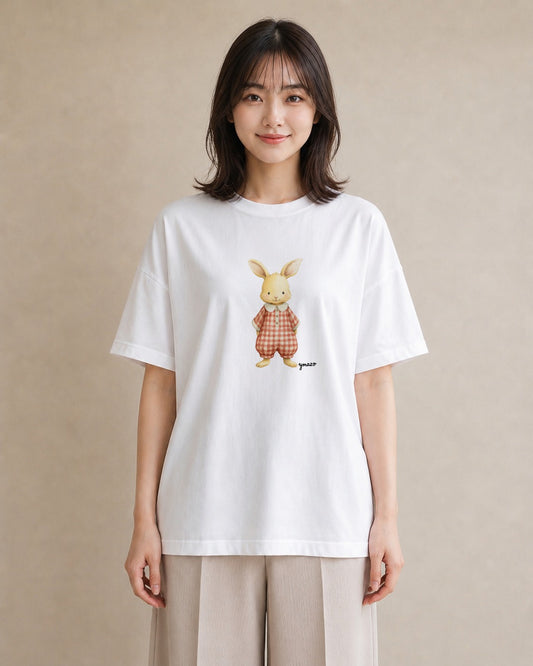 プリントTシャツ レディース うさちゃん ペット 動物 イラスト 可愛い ホワイトデー 春服 白T