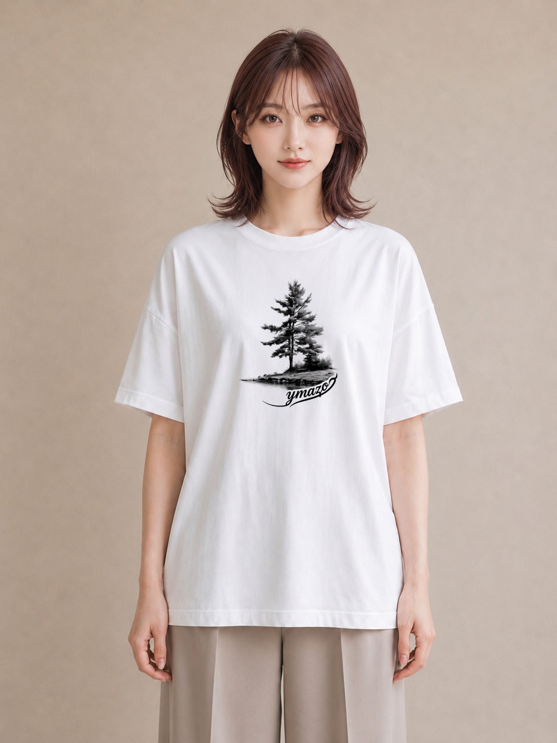 プリントTシャツ レディース 窓辺の雨 雨の日 窓 ナチュラル アンティーク イラスト シック おしゃれギフト 社会人 白T