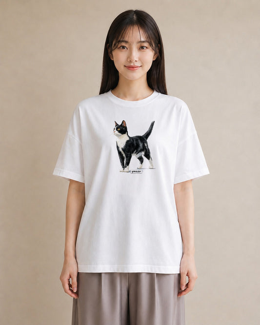 半袖Tシャツ レディース 猫 ねこ イラスト 普段使い 旅行 母娘コーデ 白T