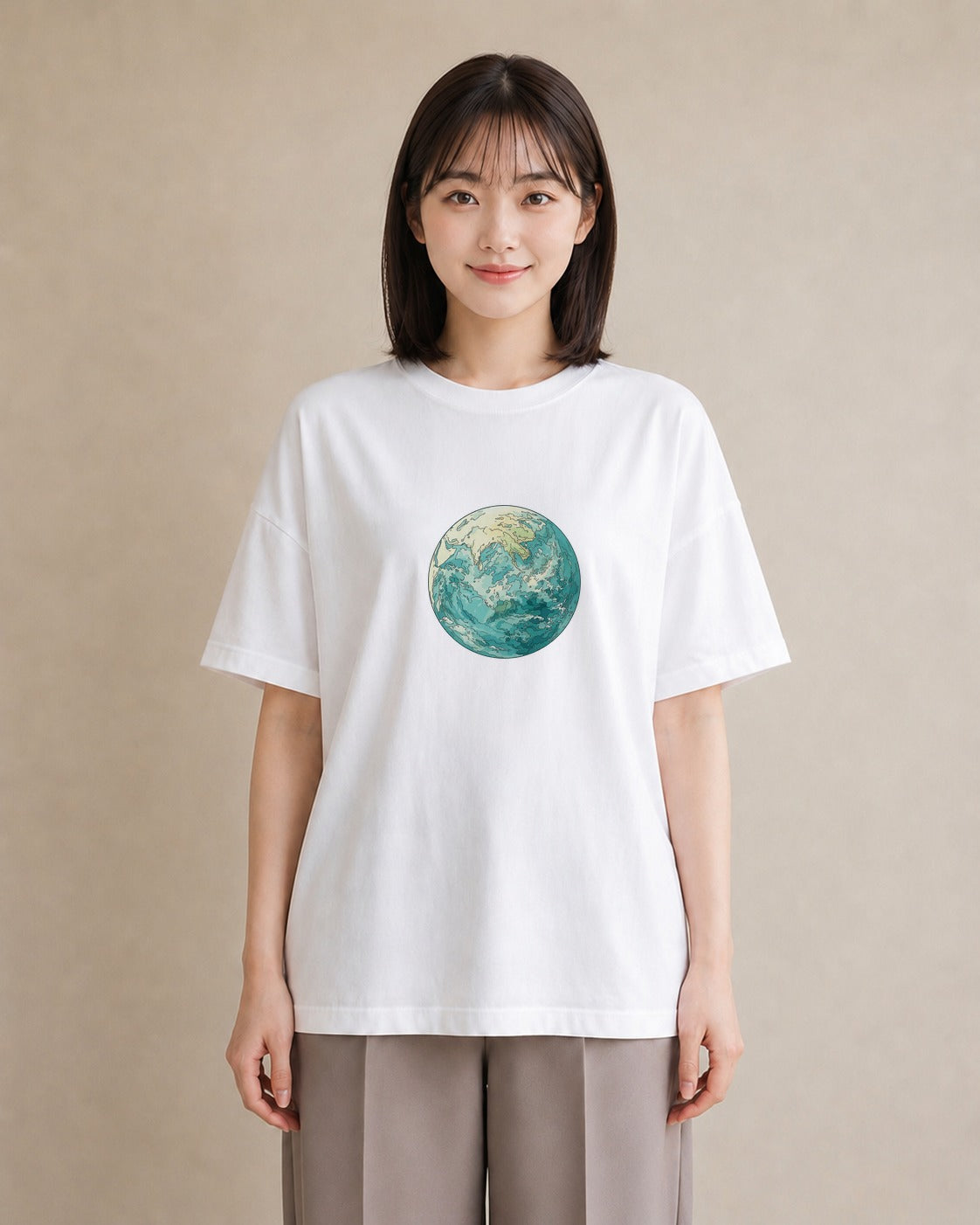 Tシャツ レディース 土星 星空 宇宙 イラスト シック 夏コーデ 通学 白T