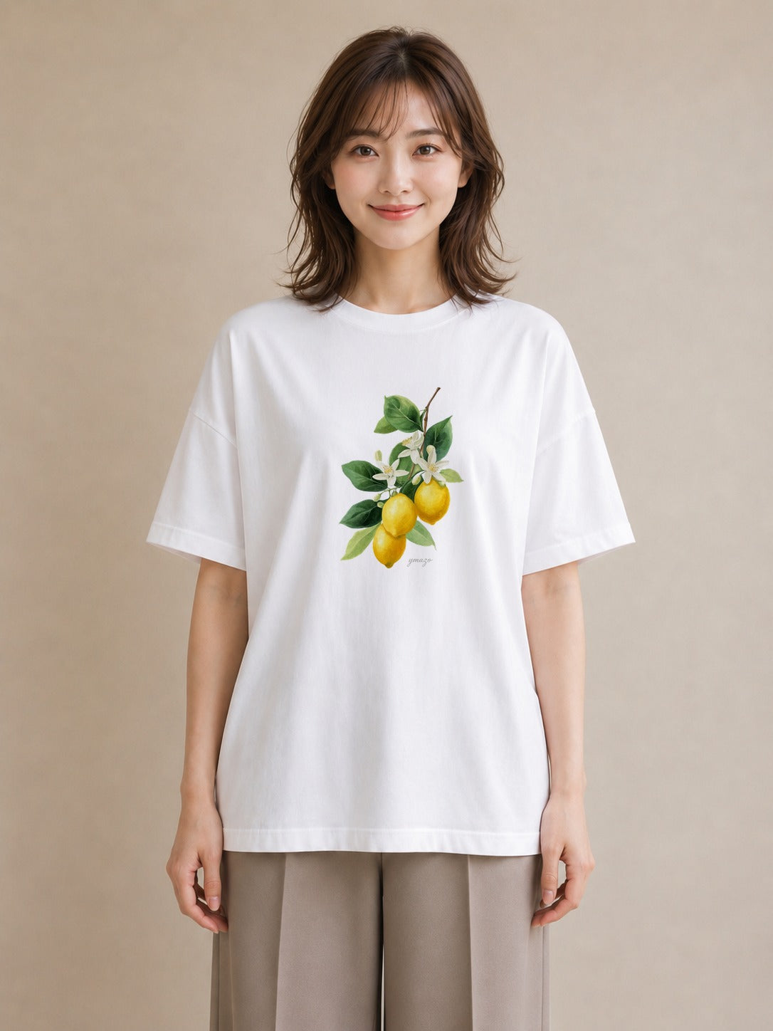 プリントTシャツ レディース レモン 檸檬 食べ物 フード イラスト 旅行コーデ 夏コーデ 通学 白T