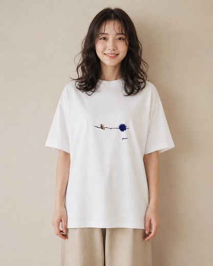 グラフィックTシャツ レディース ガラス瓶 小枝 ボタニカル ナチュラル アンティーク イラスト 普段使い 普段着 週末コーデ 白T
