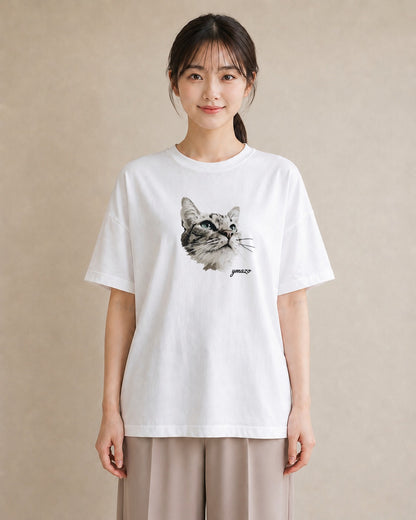 グラフィックTシャツ レディース 愛猫 猫 ねこ イラスト ガーリー おしゃれギフト 社会人 白T