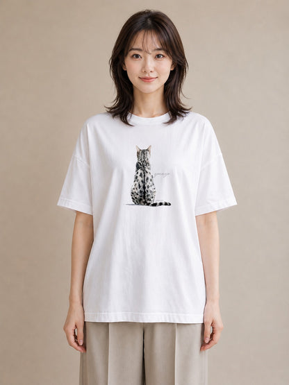 半袖Tシャツ レディース ラグドール 猫 ねこ イラスト カフェコーデ ホワイトデー 春服 白T