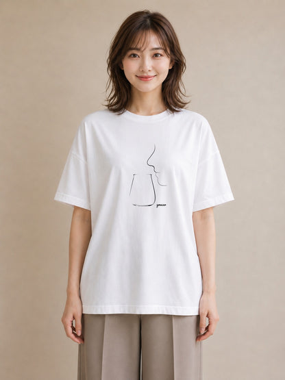 半袖Tシャツ レディース 香水 香水瓶 パフューム イラスト 抜け感 20代 カジュアルコーデ 白T