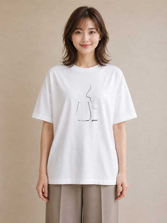 半袖Tシャツ レディース 香水 香水瓶 パフューム イラスト 抜け感 20代 カジュアルコーデ 白T