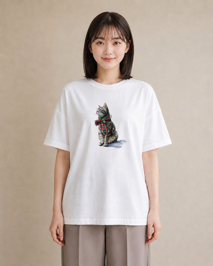 グラフィックTシャツ レディース スコティッシュフォールド 猫 ねこ イラスト 個性的 秋コーデ おしゃれギフト 白T