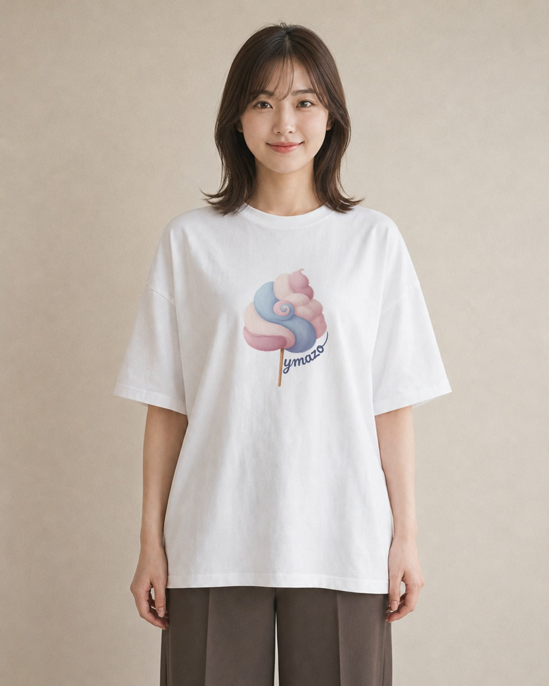 デザインTシャツ レディース キャンディ 食べ物 フード イラスト 可愛い 20代 カジュアルコーデ 白T