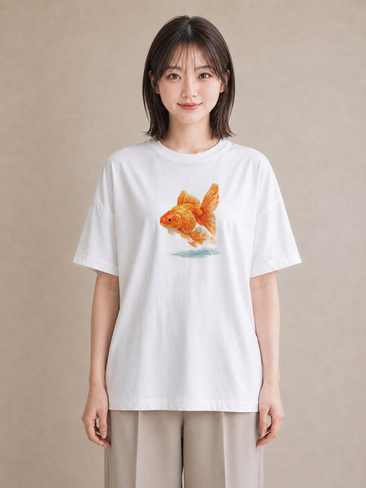 デザインTシャツ レディース カクレクマノミ 海の生き物 海 イラスト ゆるコーデ 休日 ペアコーデ 白T