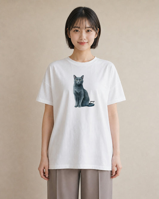 Tシャツ レディース シャム 猫 ねこ イラスト ニュアンス ギフト 母の日 白T