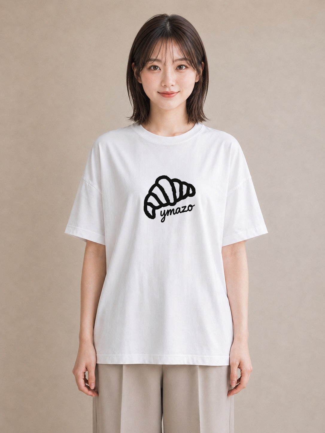 デザインTシャツ レディース パン ベーカリー イラスト 抜け感 レイヤード 友達ギフト 白T