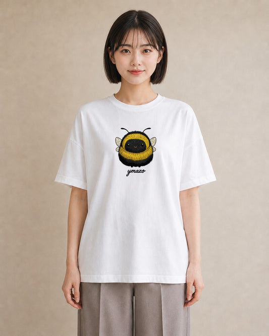 プリントTシャツ レディース みつばち 昆虫 虫 イラスト 線画 社会人 女性 白T