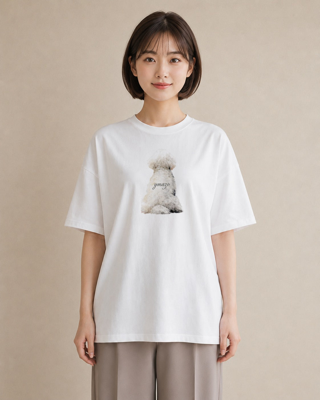 グラフィックTシャツ レディース トイプードル プードル 犬 いぬ イラスト 水彩風 友達ギフト 部屋着 白T
